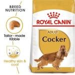 Royal Canin Cocker Pellet Adult Dog Food, Meat Flavor, 3 Kg,Pack of 1