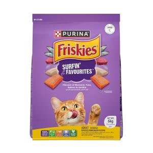 Friskies Surfin' Favourites Adult Dry Cat Food, 1kg, Contains Mackerel, Tuna, Salmon & Sardine Flavours